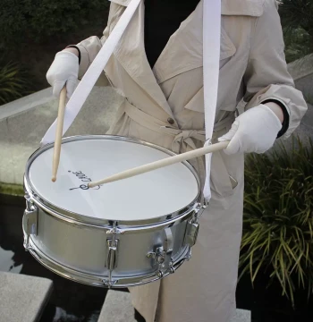 Premium LADE 14-Inch Snare Drum Set, Stainless Steel Marching Drum, Western Percussion for Bands