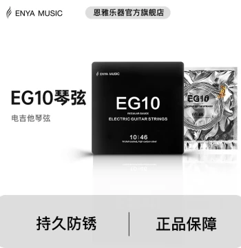 Enya Electric Guitar Strings EG10: Nickel-Plated High-Carbon Coated Set (6 Strings), Rust-Resistant