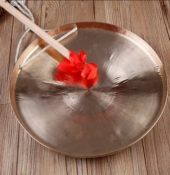 Pure Copper High-Pitch Gong Drum Instrument Small Gong Large Su Gong 30cm 60cm Professional Resonant Bronze Hand Gong Flood Warning