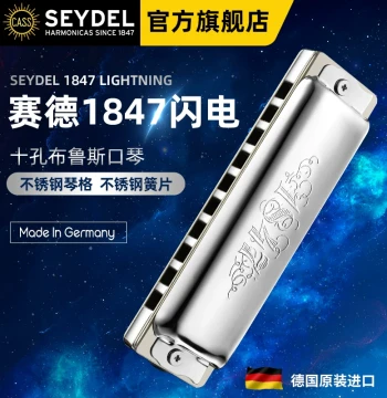 German Imported SEYDEL 10-Hole Blues Harmonica 1847L Lightning – Advanced Professional Model for Beginners