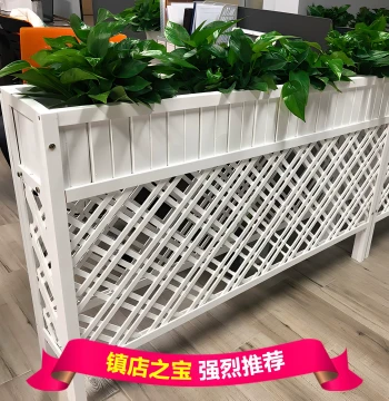 White Restaurant Booth Divider Plant Stand, Dining Barrier, Factory Office Corridor Screen with Greenery Holder, Minimalist Decor