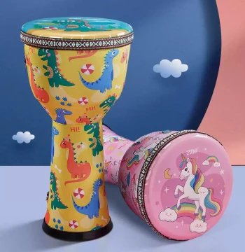 zani African Drum Large 8-inch Children's Hand Drum for Kindergarten Beginners, Percussion Instrument, Wholesale Children's African Drums