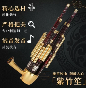 Hongyi Fengming Sheng Instrument 14-reed 17-reed 21-reed Beginner to Professional Amplified Purple Bamboo Round/Square Sheng Factory Direct Sales for Performance