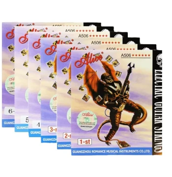 Alice A506 Electric Guitar Strings – Dedicated Full Sets or Individual Strings (1/2/3/4/5/6) Bulk Accessories