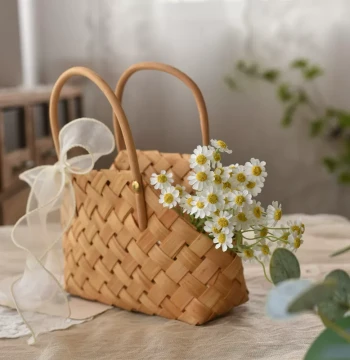 Flower Basket with Artificial Roses for Living Room Decor, Table Centerpieces, Greenery Arrangements, and Floral Displays