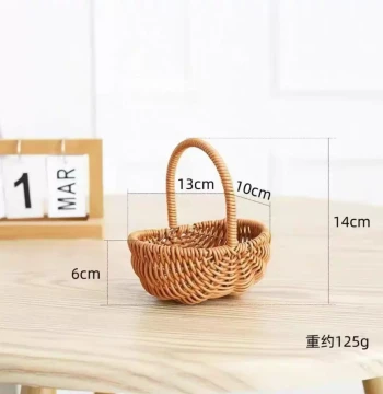 Imitation Rattan Handheld Flower Basket, Gift Box Decorative Basket, Best-Seller for Florists, Picnic and Fruit Basket
