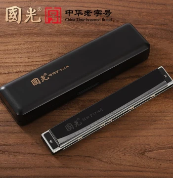 Guoguang Accent Harmonica 28 Holes, for Men, Women, Beginners, Students, Adults, Children, Entry-Level Tremolo C Key Professional Performance
