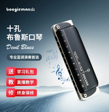 Boogieman Blues Harmonica Aluminum Comb Devil Blues 10-Hole Beginner Paddy