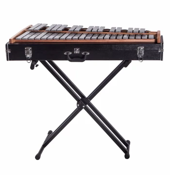 NEWLINE Professional Glockenspiel - 3-Octave 37-Note V37 Aluminum Bar Instrument with Stand and Carrying Case for Schools and Beginners