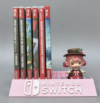 Switch Physical Game Card Storage Box for Versions 1 & 2, Desktop Organizer Display Case, Sakura Princess Pink (No Figures)
