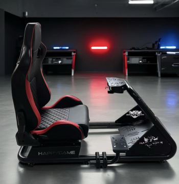 Racing Simulator Seat and Steering Wheel Stand Kit with Handbrake, High Torque Support for Moza and Logitech