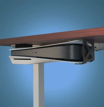 Monzlteck PS5/PS5 Slim/Pro Under-Desk Metal Storage Stand with Space-Saving Ventilation Template and Positioning
