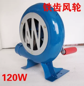 Hand-Crank Blower for Outdoor Fire Starting and Home Wood Stoves
