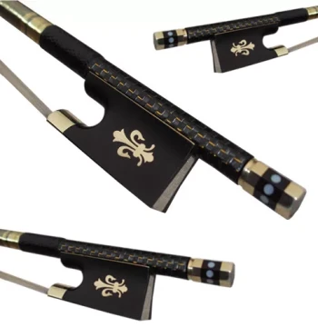 [Premium Violin Bow for Performance and Exams] Pure Carbon Fiber Violin Bow with Gold Thread - Satisfaction Guaranteed or Money Back