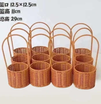 Willow Element Flower Basket Wholesale, 12-Pack, Handheld Small Baskets for Goddess Day, Teacher's Day, and Salon Events