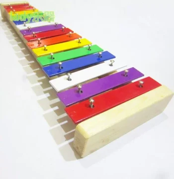 Infant and Baby Aluminum Xylophone - Wooden Children's Percussion Instrument, 15-Note Hand-Struck Glockenspiel