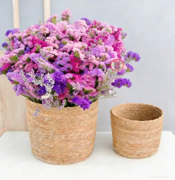 Forget-Me-Not Dedicated Flower Basket – Nordic Woven Pot for DIY Storage and Home Decor