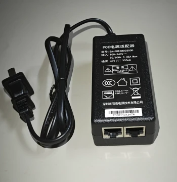 Shian POE Power Adapter SA-POE4800300D - Desktop Surveillance 48V 300mA Dual Ethernet Port Original