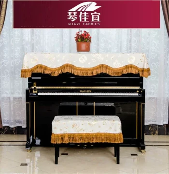 Piano Manufacturer Note-Printed Dust Cover, Wholesale Piano Half-Cover with Tassels, Fashionable Pattern for Electronic Pianos
