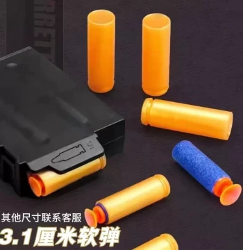 Toy Shell-Ejecting Soft Bullet Accessories for M24/98K/AWM/AKM/M416/Barrett - Includes Magazines, Casings, and Drum Clips