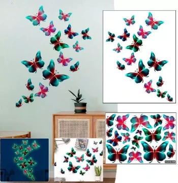 Glowing Butterfly Decorations Wall Ceiling Bedroom Stickers