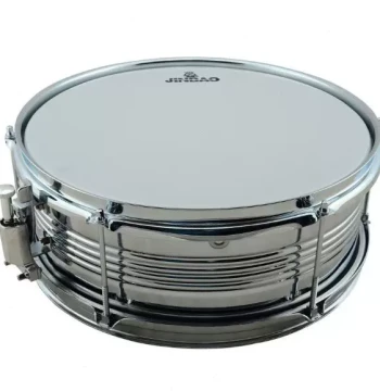 Premium Jin Snare Drum JBS1051 Stainless Steel Marching Snare with Strap and Drumsticks (Bag Not Included)