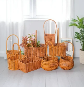 Mother's Day Salon Straw and Rattan Weaving Baskets - Materials for Succulent Pots and Small Imitation Rattan Baskets