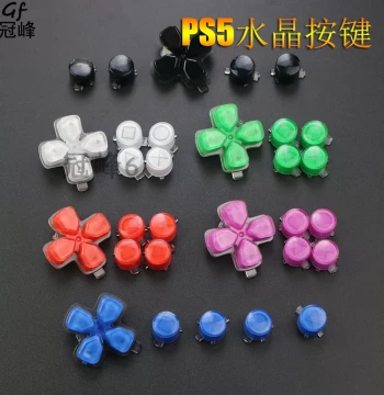 Colorful Replacement Buttons for PS5 Controller, Crystal Shell Keys, D-Pad and ABXY Buttons