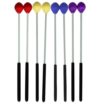 Premium Percussion Accessories: Colorful Yarn-Wound Maple Shaft Marimba Mallets for Xylophone Practice and Performance