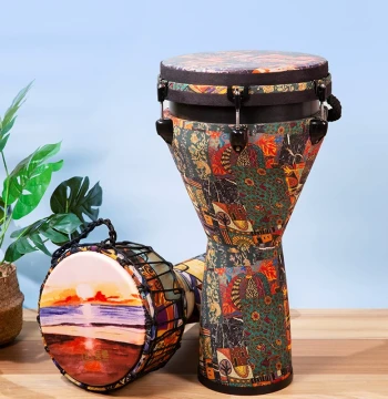 Djembe Drum 10 inch 12 inch Adult Hand Drum Yunnan Lijiang African Drum Kindergarten Special 8 inch Kids Hand Drum