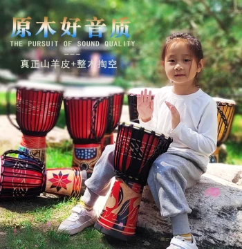 Djembe Drum 8-inch 10-inch 12-inch Indonesian Hand Drum for Children and Kindergartens, Professional Percussion Instrument for Beginners