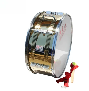 Manufacturer-Supplied Premium Stainless Steel Titanium-Gold Bass Drum - 22-Inch Marching Band Drum for Youth Groups