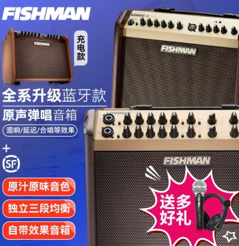 Fishman Loudbox Mini Acoustic Guitar Amplifier for Folk Singing, Box Guitar Speaker with Pickup