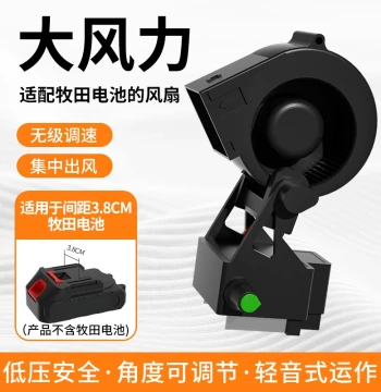Portable Fan Compatible with Makita Batteries, Blower Fan for Outdoor Travel and Home Desktop Use with Speed Control