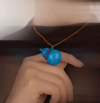 Gubo Carved Jingdezhen Ceramic Gourd Necklace, Elegant New Chinese Style Gift for Women, Niche Birthday or Wedding Present
