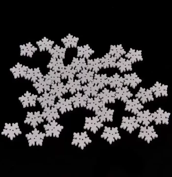 50pcs 18mm Wood Christmas Snowflake Buttons DIY Craft White