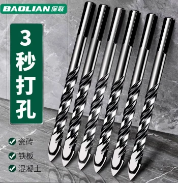 Tile Drill Bits for Concrete Hole Opening, King Drill Alloy Triangle Drill 6mm for Glass and Cement, Comprehensive Hand Drill Set