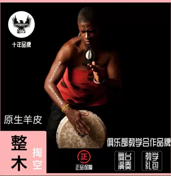 Wutang Oak 12/13 Inch Djembe, Professional Performance and Accompaniment Master Grade, Lijiang Hand Drum, Solid Wood Carved, Goat Skin