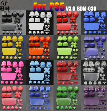 Button Kit for PS5 V3.0 Controller - Plastic Keys, Full Set (L2, R2, ABXY), Touch Cover