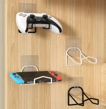 Game Controller Stand - PS5 Wall Mount Holder, No-Drill Storage Rack, Switch Accessories, Universal Headphone Hanger