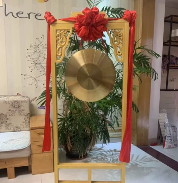 Bronze Gong with Stand - 32cm (60M) Hand Gong for Opening Ceremonies and Blindfold Games