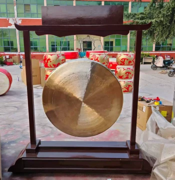 Brass Gong for Company Grand Openings and Stock Exchange Listings (HKEX/SSE) with Solid Wood Stand
