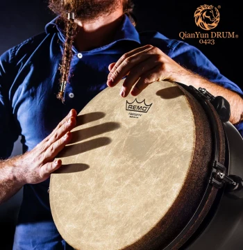 Qianyun Remeng REMO Drumhead 10-inch 12-inch - Professional Pop Accompaniment African Drum Master Hand Drum for Adults and Beginners