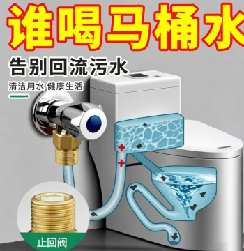 One-Way Check Valve Bathroom Water Pipe Toilet Backflow Preventer 1/2" Reverse Valve Water Heater Meter Non-Return Valve