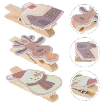 12pcs Christmas Photo Clips Xmas Note Holders Xmas Picture