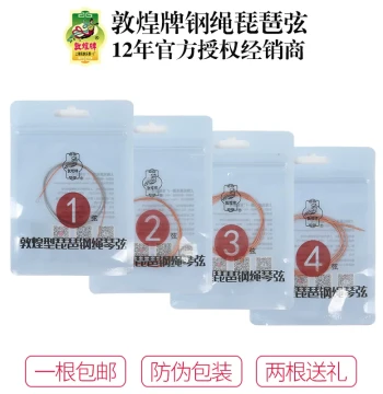 Dunhuang Brand Dunhuang Steel Wire Pipa Strings No. 1-4, Shanghai National Musical Instrument Factory No. 1