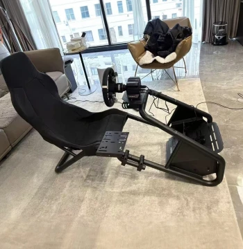 Racing Simulator Seat Bracket with High-Torque Steering Wheel Mount - Compatible with Moza and Logitech