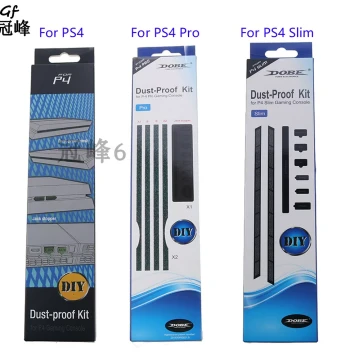 Dust Cover for PS4 Pro - Full Dust Protection Set for Slim Console Including Plugs and Mesh Filters