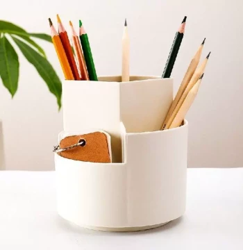 Multifunctional Rotating Pen Holder Solid Color Simple