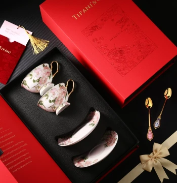 TIFANI Rose Promise Ceramic Afternoon Tea Cup and Saucer Gift Box: Perfect for Best Friends, Brides, Engagements, Weddings, and Housewarmings
